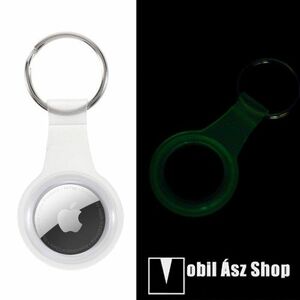 Szilikon védő tok Apple AirTag-hez - kulcstartó, sötétben foszforeszkál - ÁTTETSZŐ kép