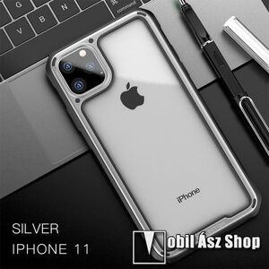 IPAKY Mu Feng Series műanyag védő tok / hátlap - EZÜST / ÁTLÁTSZÓ - szilikon szegély, erősített sarkok, ERŐS VÉDELEM! - APPLE iPhone 11 Pro - GYÁRI kép