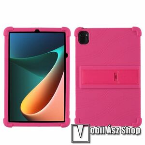 Szilikon védő tok / hátlap - asztali tartó funkciós, erősített sarkok - ERŐS VÉDELEM! - RÓZSASZÍN - Xiaomi Pad 5 / Pad 5 Pro kép