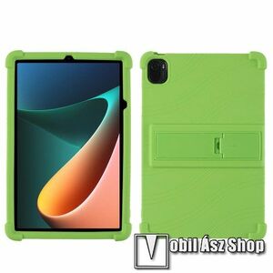 Szilikon védő tok / hátlap - asztali tartó funkciós, erősített sarkok - ERŐS VÉDELEM! - ZÖLD - Xiaomi Pad 5 / Pad 5 Pro kép