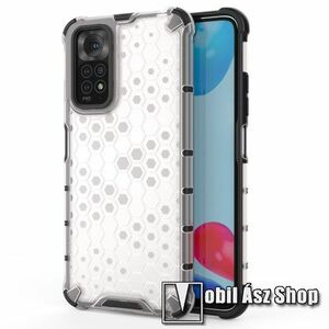 OTT! HONEYCOMB műanyag védő tok / hátlap - ÁTTETSZŐ - szilikon belső, erősített sarkok, méhsejt mintás, ERŐS VÉDELEM! - Xiaomi Redmi Note 11 4G (Global version) / Redmi Note 11S (Global version) kép