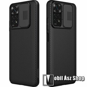 NILLKIN CAMSHIELD műanyag védőtok, szilikon betétes, kamera védő fedéllel, ERŐS VÉDELEM - FEKETE - Xiaomi Redmi Note 11 4G (Global version) - GYÁRI kép