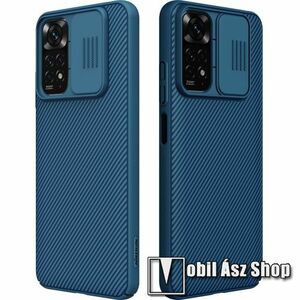 NILLKIN CAMSHIELD műanyag védőtok, szilikon betétes, kamera védő fedéllel, ERŐS VÉDELEM - KÉK - Xiaomi Redmi Note 11 4G (Global version) - GYÁRI kép