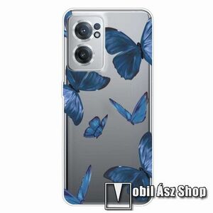 Szilikon védő tok / hátlap - KÉK LEPKE MINTÁS - OnePlus Nord CE 2 5G kép