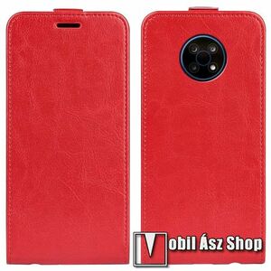 SLIM FLIP tok - PIROS - lefelé nyíló, rejtett mágneses záródás, szilikon belső, bankkártya tartó, előlapi hangszóró nyílás - NOKIA G50 (TA-1358) kép