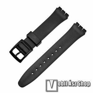 Okosóra szíj - FEKETE - szilikon - univerzális, 110 + 70 mm hosszú, 17mm széles, TELESZKÓP NÉLKÜL! kép