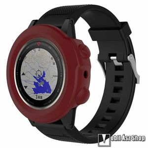 Garmin fenix 5X, 5X Plus, 5X Plus Sapphire, Okosóra szilikontok, Keret, Bumper, Bordó kép