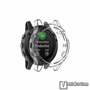 Garmin fenix 5, 5 Sapphire, 5 Plus, Okosóra szilikontok, Keret, Bumper, Átlátszó kép