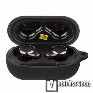 Szilikon védő tok JBL T280 TWS PRO-hoz - heveder lyuk, akasztós csat, töltőnyílás - FEKETE kép