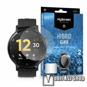 MyScreen Protector Hybrid Glass okosóra flexibilis üveg képernyővédő - ÁTLÁTSZÓ - 2 db, 8H, A képernyő sík részét védi - Realme Watch S Pro - GYÁRI kép
