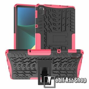 OTT! VROOM műanyag védő tok / hátlap - RÓZSASZÍN - AUTÓGUMI MINTÁS - szilikon betétes, asztali tartó funkciós, ERŐS VÉDELEM! - Xiaomi Pad 5 / Pad 5 Pro kép
