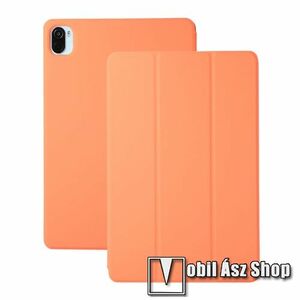 Notesz / mappa tok - NARANCSSÁRGA - oldalra nyíló flip cover, TRIFOLD asztali tartó funkciós, műanyag belső - Xiaomi Pad 5 / Pad 5 Pro kép