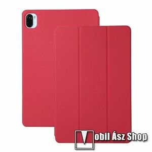 Notesz / mappa tok - BORDÓ - oldalra nyíló flip cover, TRIFOLD asztali tartó funkciós, műanyag belső - Xiaomi Pad 5 / Pad 5 Pro kép