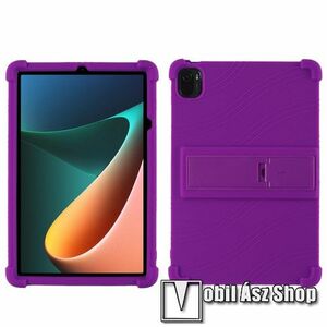 Szilikon védő tok / hátlap - asztali tartó funkciós, erősített sarkok - ERŐS VÉDELEM! - LILA - Xiaomi Pad 5 / Pad 5 Pro kép