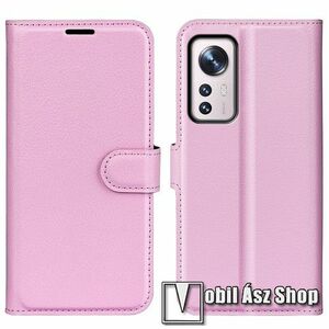 WALLET notesz tok / flip tok - RÓZSASZÍN - asztali tartó funkciós, oldalra nyíló, rejtett mágneses záródás, bankkártyatartó zseb, szilikon belső - Xiaomi 12 / 12X / 12S kép