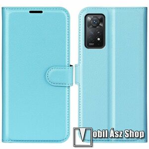 WALLET notesz tok / flip tok - VILÁGOSKÉK - asztali tartó funkciós, oldalra nyíló, rejtett mágneses záródás, bankkártyatartó zseb, szilikon belső - Xiaomi Redmi Note 11 Pro 4G (Global) / 11 Pro 5G (Global) / 11E Pro / 12 Pro 4G kép