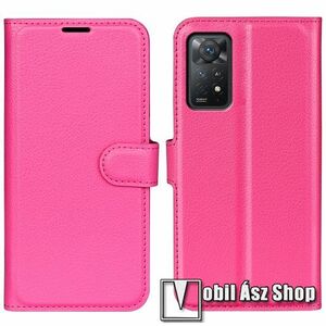 WALLET notesz tok / flip tok - MAGENTA - asztali tartó funkciós, oldalra nyíló, rejtett mágneses záródás, bankkártyatartó zseb, szilikon belső - Xiaomi Redmi Note 11 Pro 4G (Global) / 11 Pro 5G (Global) / 11E Pro / 12 Pro 4G kép