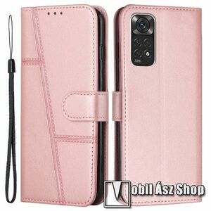 WALLET notesz tok / flip tok - ROSE GOLD - asztali tartó funkciós, oldalra nyíló, rejtett mágneses záródás, bankkártyatartó zseb, szilikon belső - Xiaomi Redmi Note 11 4G (Global version) / Redmi Note 11S (Global version) kép