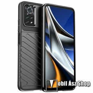 OTT! THUNDER SERIES szilikon védő tok / hátlap - 3D textúrált mintás, ERŐS VÉDELEM - FEKETE - Xiaomi Poco X4 Pro 5G kép