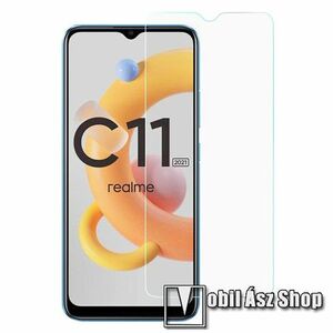 Előlap védő karcálló edzett üveg - 0, 3 mm vékony, 9H, Arc Edge, A képernyő sík részét védi - Realme C11 (2021) kép