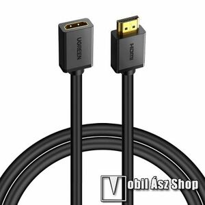 UGREEN HDMI hosszabbító kábel - v2.0 HDMI dugó, aranyozott HDMI dugó, HDMI anya / HDMI apa, 2m hosszú, 48Gbps, 4K@60Hz - FEKETE kép