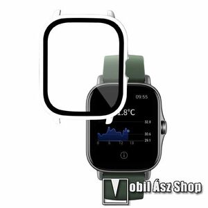 Okosóra műanyag védő tok / keret - FEHÉR - 9H edzett üveg előlap védő is! - Xiaomi Amazfit GTS 2e / GTS 2 kép
