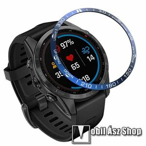 Okosóra lünetta védő rozsdamentes acél - KÉK / FEHÉR - GARMIN fenix 7S (42mm) / 7S Solar Edition (42mm) / 7S Sapphire Solar Edition (42mm) kép