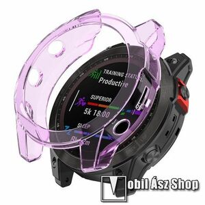 Okosóra szilikontok - ÁTTETSZŐ LILA - GARMIN Fenix 7 (47mm) kép