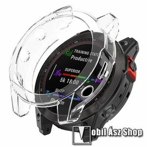 Garmin fenix 7X, 7X Solar Edition, 7X Sapphire Solar Edition, Okosóra szilikontok, Keret, Bumper, Átlátszó kép