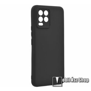 Szilikon védő tok / hátlap - FEKETE - kamera védelem, mikroszálas szövet karcolásmentesítő belső - Realme 8 / 8 Pro kép