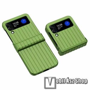 OTT! LUGGAGE műanyag védő tok / hátlap - MENTAZÖLD - bőrönd mintás, zsanérvédő kialakítás, erősített sarkok - ERŐS VÉDELEM! - SAMSUNG Galaxy Z Flip3 5G kép