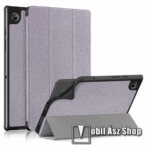 Notesz / mappa tok - LILA - oldalra nyíló flip cover, TRIFOLD asztali tartó funkciós, erősített sarkok, mágneses záródás, szilikon belső - SAMSUNG Galaxy Tab A8 10.5 (2021) (SM-X200/SM-X205) kép
