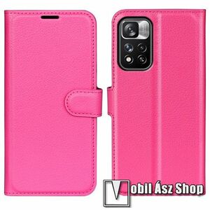WALLET notesz tok / flip tok - MAGENTA - asztali tartó funkciós, oldalra nyíló, rejtett mágneses záródás, bankkártyatartó zseb, szilikon belső - Xiaomi Redmi Note 11 Pro (China) / Note 11 Pro Plus (China) / Note 11 Pro Plus 5G (Global) kép