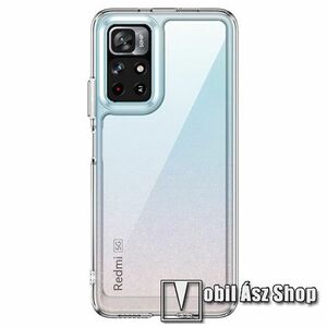 OTT! TRANSPARENT műanyag védő tok / hátlap - ÁTLÁTSZÓ - szilikon szegély, erősített sarkok - ERŐS VÉDELEM!- Xiaomi Poco M4 Pro 5G / Redmi Note 11 5G (China) / Note 11T 5G / Note 11S 5G / Note 11S 5G kép