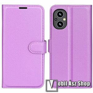 WALLET notesz tok / flip tok - LILA - asztali tartó funkciós, oldalra nyíló, rejtett mágneses záródás, bankkártyatartó zseb, szilikon belső - OnePlus Nord N20 5G / Oppo A96 (China) kép
