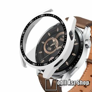 Okosóra műanyag védő tok / keret - FEHÉR - 9H edzett üveg előlap védő is! - HUAWEI Watch GT 3 46mm kép