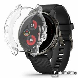 Garmin Venu 2 Plus, Okosóra szilikontok, Szilikon előlapvédő is!, Galvanizált, Átlátszó kép