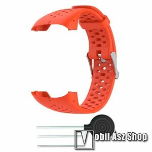 Okosóra szíj - légáteresztő, sportoláshoz, szilikon, 100mm + 145mm hosszú - NARANCSSÁRGA - Polar M400 / Polar M430 kép