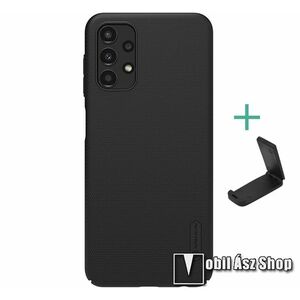 NILLKIN SUPER FROSTED műanyag védő tok / hátlap - érdes felület - FEKETE - asztali tartó állvánnyal! - SAMSUNG Galaxy A13 4G (SM-A135F) - GYÁRI kép