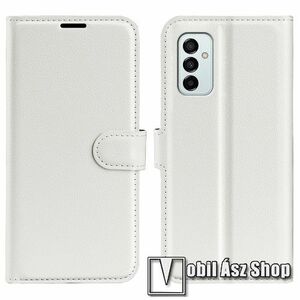 WALLET notesz tok / flip tok - FEHÉR - asztali tartó funkciós, oldalra nyíló, rejtett mágneses záródás, bankkártyatartó zseb, szilikon belső - SAMSUNG Galaxy M23 5G (SM-M236B/DS) / Galaxy F23 5G (SM-E236B/DS) kép