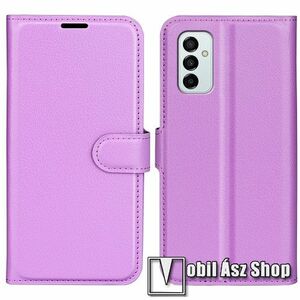 WALLET notesz tok / flip tok - LILA - asztali tartó funkciós, oldalra nyíló, rejtett mágneses záródás, bankkártyatartó zseb, szilikon belső - SAMSUNG Galaxy M23 5G (SM-M236B/DS) / Galaxy F23 5G (SM-E236B/DS) kép