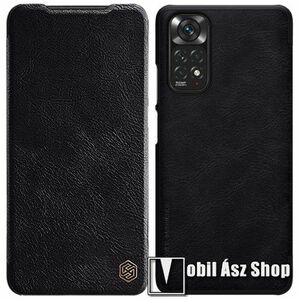 NILLKIN QIN notesz tok / flip tok - oldalra nyíló flip cover, bankkártyatartó zseb, műanyag belső - FEKETE - Xiaomi Redmi Note 11 4G (Global version) / Redmi Note 11S (Global version) - GYÁRI kép