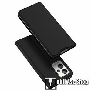 DUX DUCIS SKIN PRO slim design notesz / mappa tok - FEKETE - oldalra nyíló flip cover, asztali tartó funkció, szilikon belső, mágneses záródás - Realme GT2 Pro - GYÁRI kép