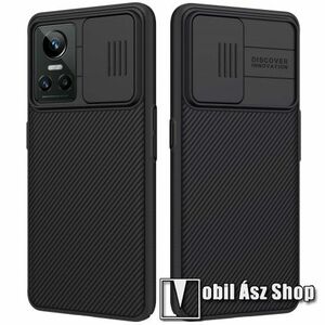 NILLKIN CAMSHIELD műanyag védőtok - szilikon betétes, kamera védő fedéllel, ERŐS VÉDELEM - FEKETE - Realme GT Neo 3 - GYÁRI kép