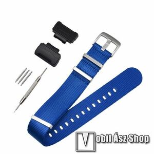 Casio óra szíj - szövet - VILÁGOSKÉK - állítható méret, 277mm hosszú - CASIO GA-110, 100, 120, 150, 200, 300, 400, GD-100, 110, 120, G-8900, DW-5600, GW-M5610, DW-6900, G-5600, G-5600 -6900, DW-9052, GLS-8900 kép