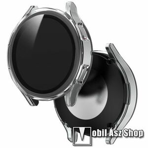 Okosóra műanyag védő tok / keret - ÁTLÁTSZÓ - 9H edzett üveg előlap védő is! - SAMSUNG Galaxy Watch4 44mm (SM-R870) kép