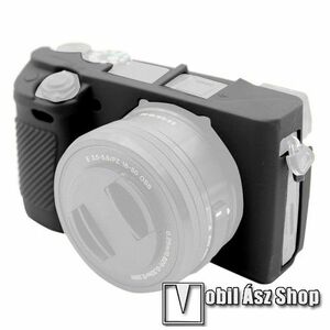 Szilikon védő tok Sony A6500 fényképezőgéphez - csúszásgátló - FEKETE kép