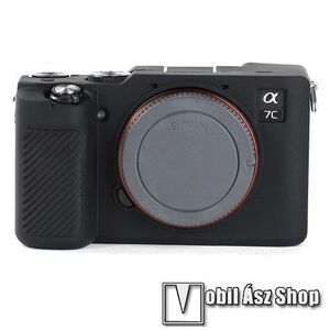 Szilikon védő tok Sony A7C fényképezőgéphez - csúszásgátló - FEKETE kép