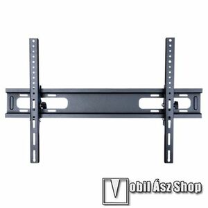 UNIVERZÁLIS TV vagy monitor fali konzol - 39"-82"-os készülékekhez, max. 65Kg teherbírás, dönthető felfelé 5°, lefelé 5°-ot, acél, gyorskioldós retesz rögzítő, távolság a faltól: 55mm - FEKETE kép