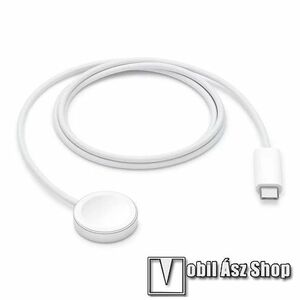 Okosóra USB töltő - Type-C, mágneses, 1m hosszú - FEHÉR - Apple Watch Series 1 / 2 / 3 / 4 / 5 / 6 / 7 / SE kép